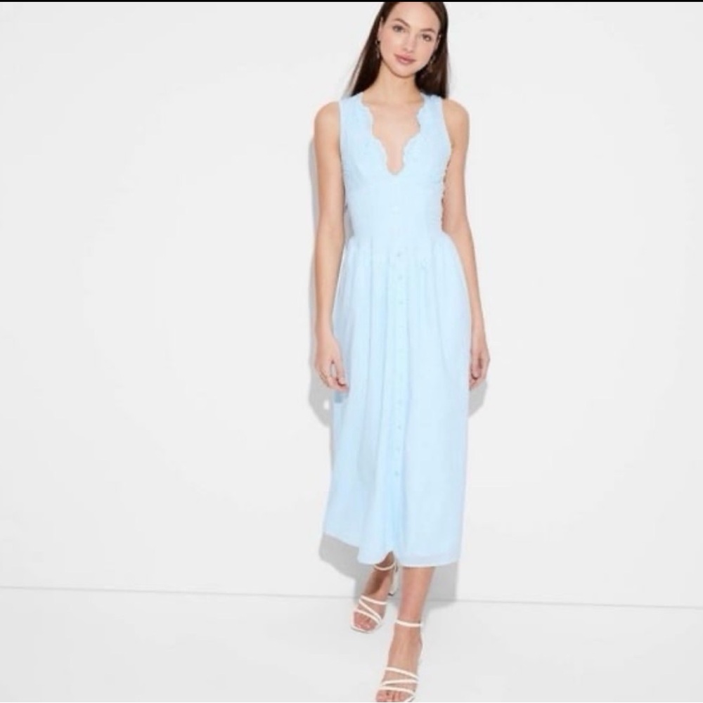 Wild Fable Blue eyelet maxi dress